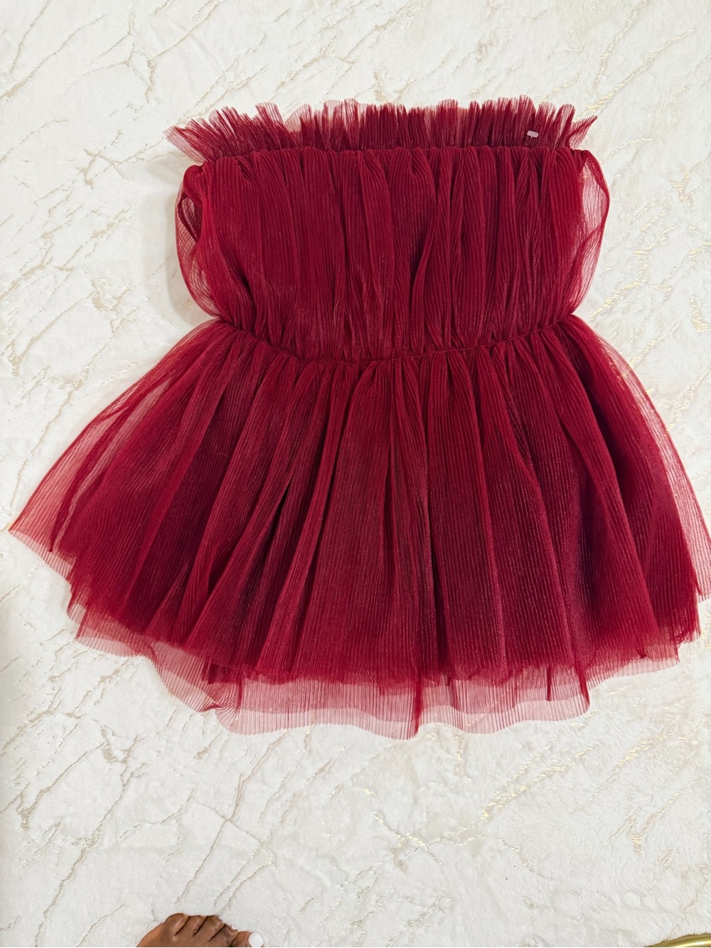 H&M Edition Strapless Tulle Top/Dress in Deep Red